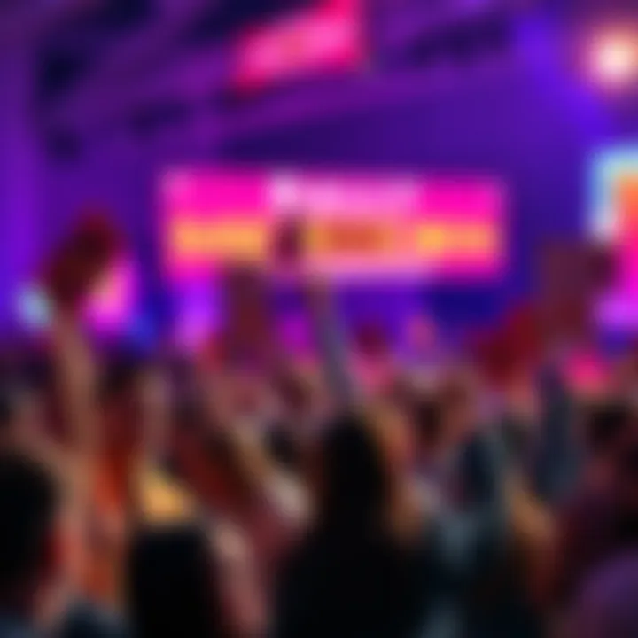 Memecoin Community Rally Group of people celebrating at a memecoin event, holding signs and showing enthusiasm for financial independence.