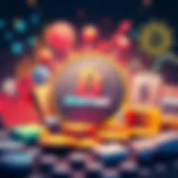 Illustration showing a digital coin labeled Moneyfake alongside symbols of currency and market trends, representing the concept of money and value.