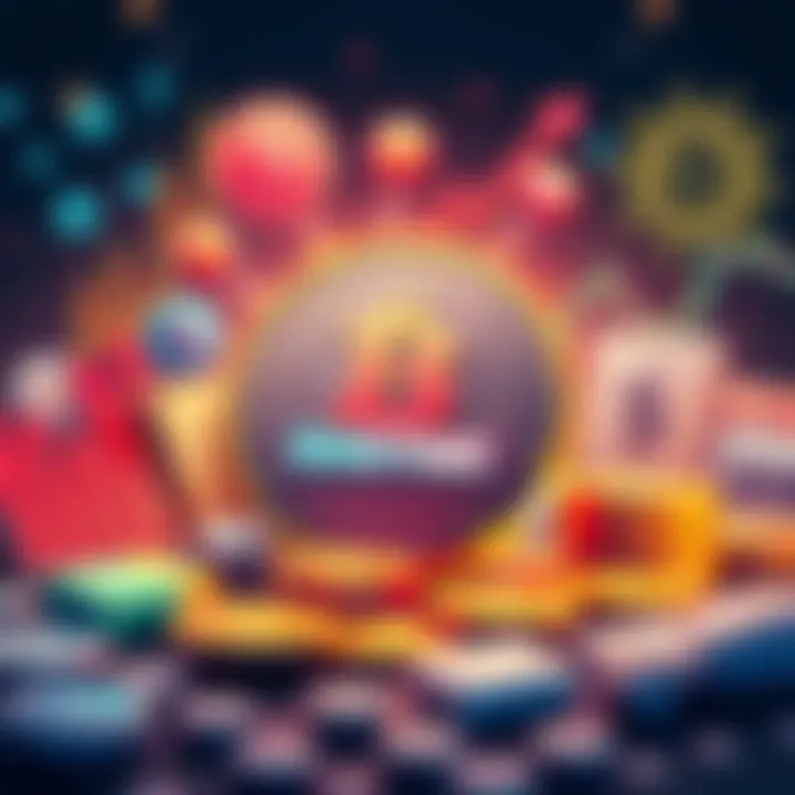 Illustration showing a digital coin labeled Moneyfake alongside symbols of currency and market trends, representing the concept of money and value.