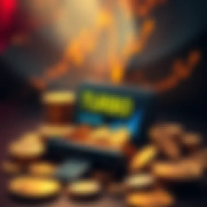 Memecoins for Small Investments A visual guide featuring popular memecoins such as TURBO, ideal for small investments. A wallet surrounded by coins with a chart indicating growth.