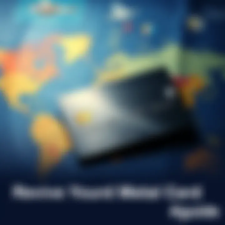 A sleek metal credit card placed against a world map, symbolizing global travel and financial readiness.