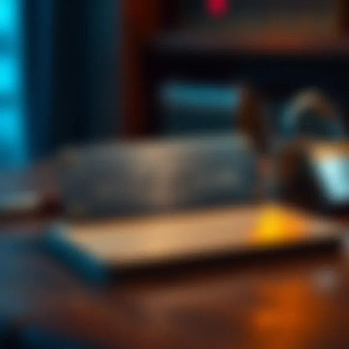 A metal plate engraved with a seed phrase, placed on a wooden table with a lock beside it.