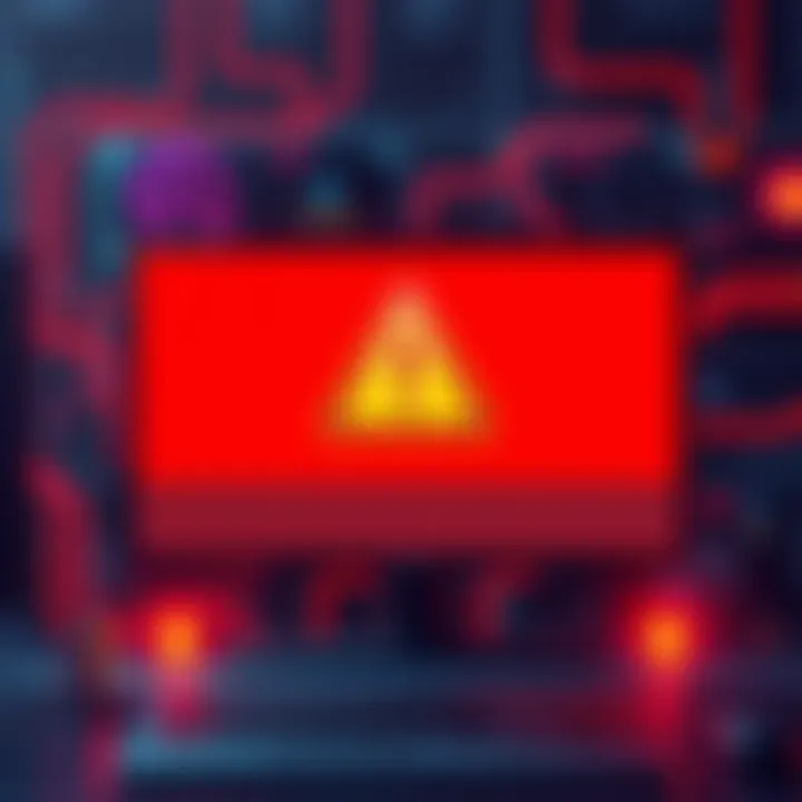 MetaMask Bug Warning Illustration showing a computer screen with a warning symbol related to a bug affecting solid-state drives due to MetaMask.
