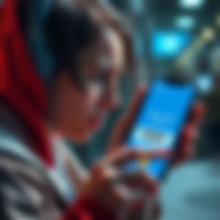 A person frustrated with a MetaMask virtual debit card transaction failure, showing a phone with a declined message on the screen.