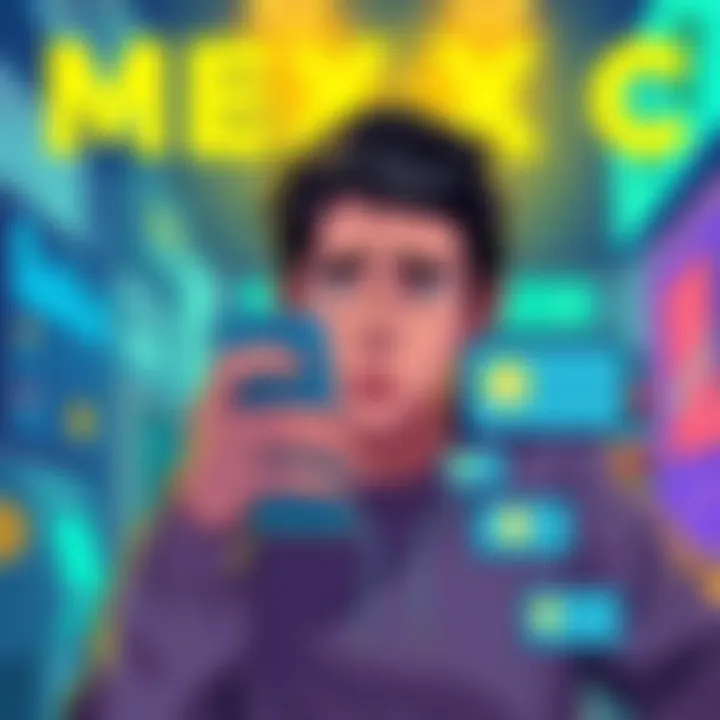 An illustration showing a person looking concerned while holding a phone with a KYC verification message on the screen, symbolizing privacy concerns in crypto transactions.