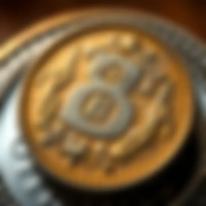 Mexican 8 Escudos Coin Close-up of a Mexican 8 Escudos coin showing intricate designs and historical details