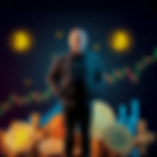 Michael Saylor Bitcoin Acquisition Michael Saylor stands with Bitcoin symbols and graphs showing investments, highlighting his purchase of 10,624 Bitcoin.