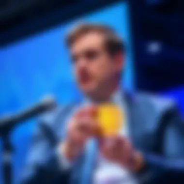 Michael Saylor discusses MicroStrategy's strategy to purchase more Bitcoin at a press conference.