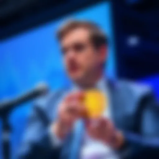Michael Saylor discusses MicroStrategy's strategy to purchase more Bitcoin at a press conference.