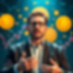 Michael Saylor announcing a potential Bitcoin purchase, with a backdrop of Bitcoin symbols and charts