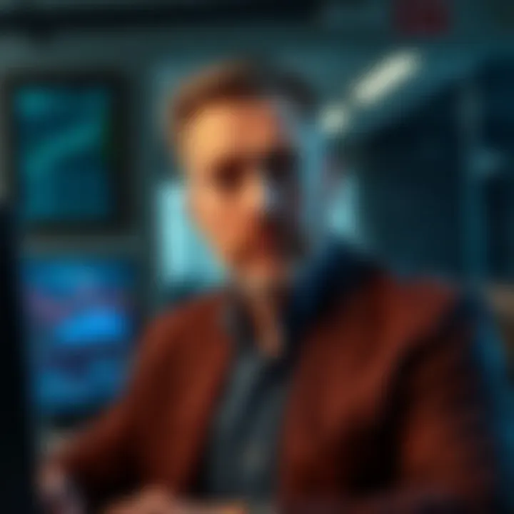 Michael Saylor looks concerned as he analyzes cryptocurrency charts in an office setting