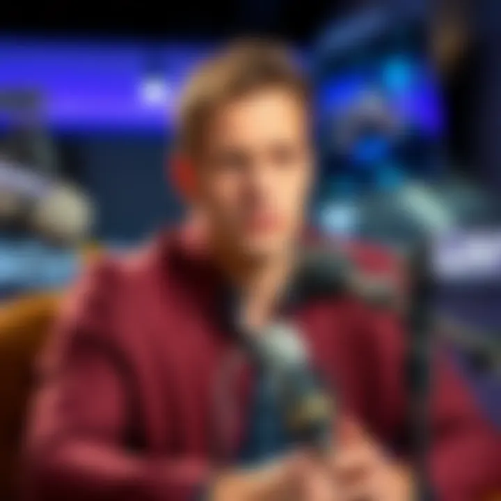 Michael Saylor sitting in front of a microphone during an interview, showing a serious expression