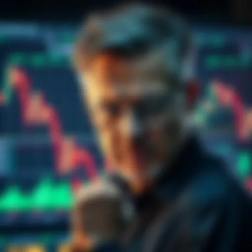 Michael Saylor looking concerned as financial charts show decline, symbolizing his strategy collapse in 2025.