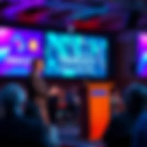 Michael Saylor at a podium, addressing an audience about digital assets and short sellers