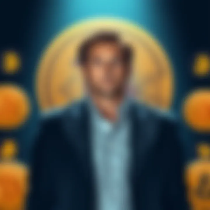Michael Saylor standing in front of Bitcoin symbols, showing a mix of confidence and controversy