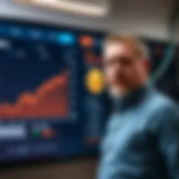 Michael Saylor stands beside a Bitcoin tracker display, indicating a potential upcoming purchase.