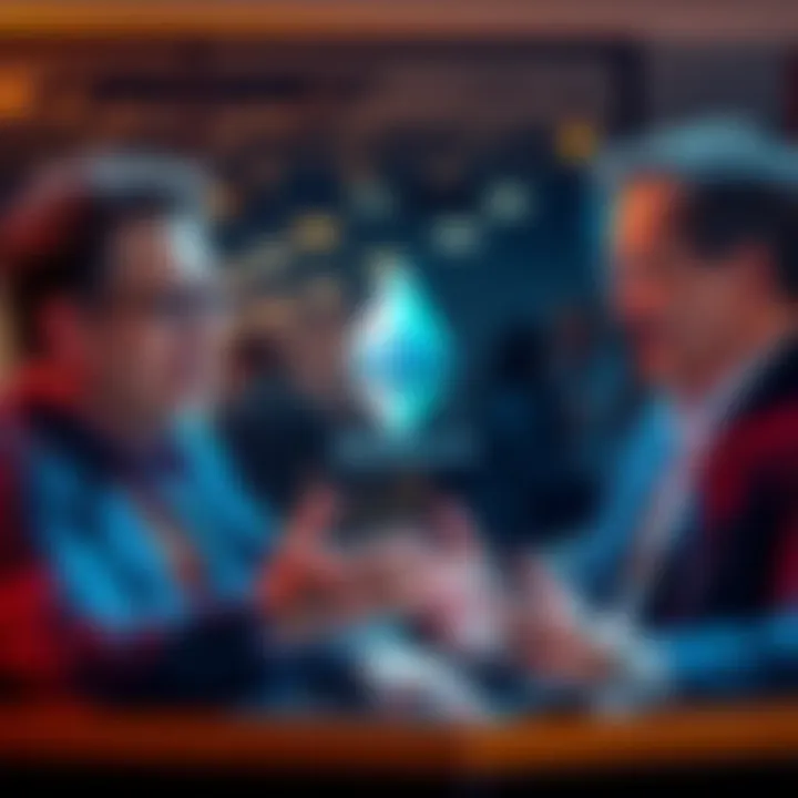 Michael Saylor and Tom Lee discussing Ethereum Michael Saylor and Tom Lee in a lively discussion about the impact of Ethereum on cryptocurrency