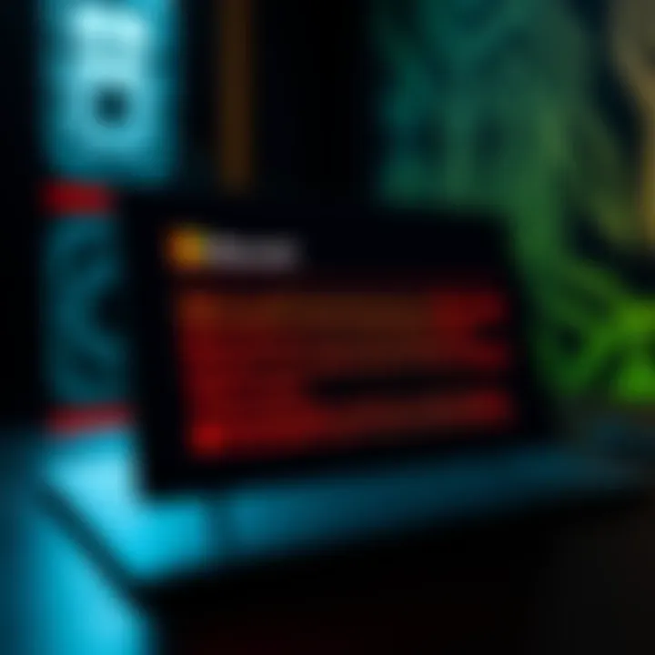 A screen displaying a warning from Microsoft about blocking Monero exe and zip files, with a lock symbol to represent cybersecurity issues.