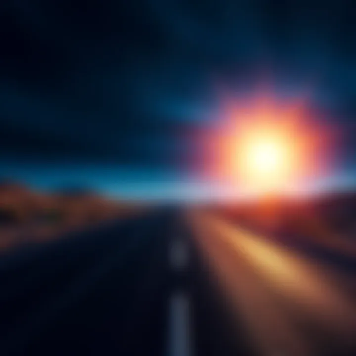 A visual representation of Midnight aiming for real-world adoption, with a road leading toward a bright future while avoiding obstacles. Cardano's logo is in the background to symbolize lessons learne...