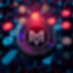 An illustration of the midnight token logo with a background of digital currency symbols, symbolizing its role in the cryptocurrency market.