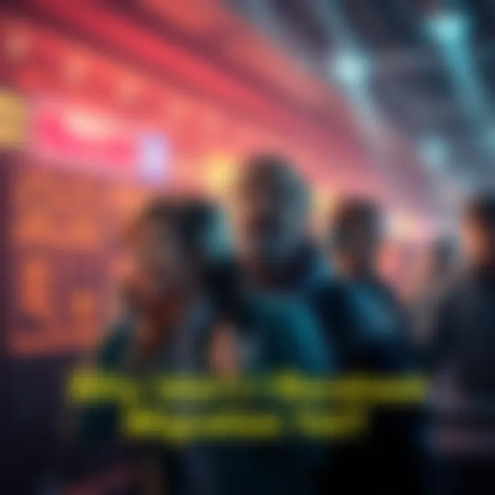 Migration Process Delays Visual representation of migration delays with frustrated users