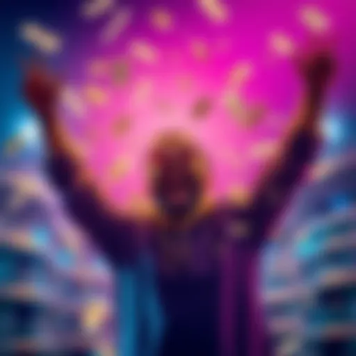 A person celebrating with money symbols around them, representing the chance to become a millionaire in 2026.