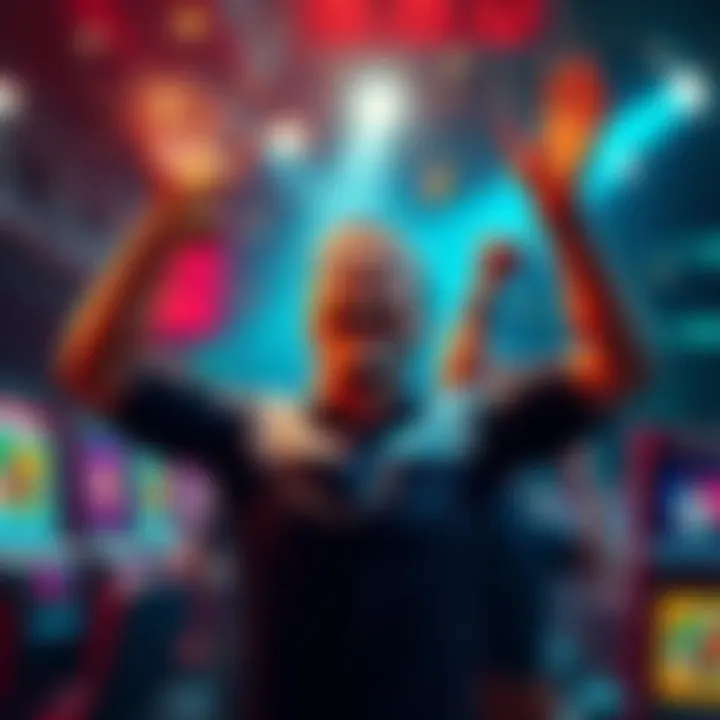 A person celebrating after achieving multiple wins in a mini game, showing excitement and joy.