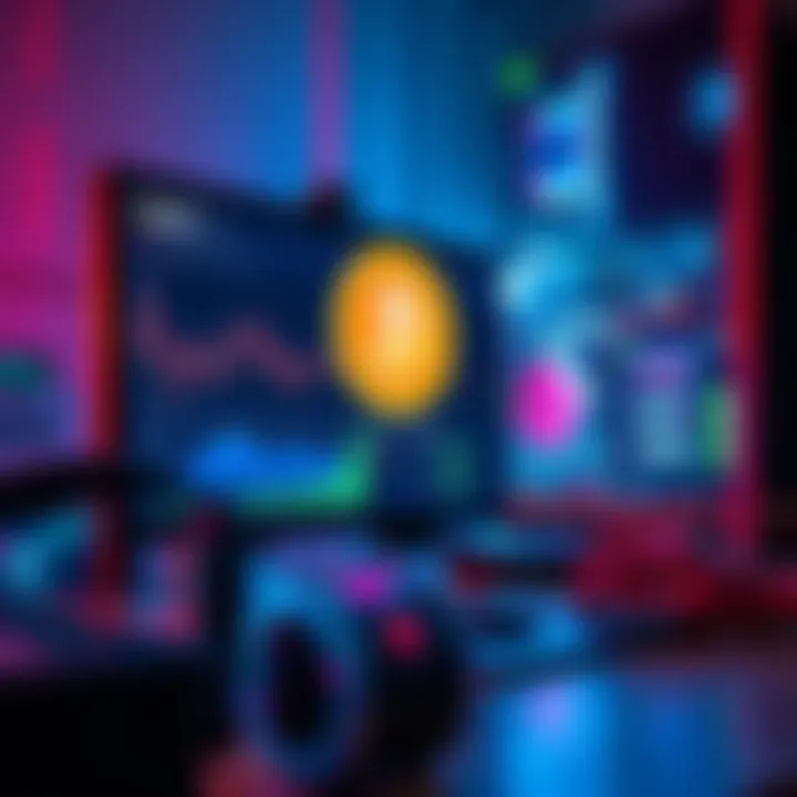 A person using a computer to mine BrowserCoin, with a web browser open displaying mining progress and crypto graphics.
