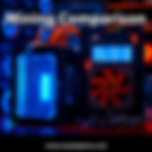 Mining Equipment Comparison A side-by-side view of two mining devices, the Nano 3s and NerdAxe Gamma, highlighting their differences in performance and design, with a digital display showing hashrate statistics.