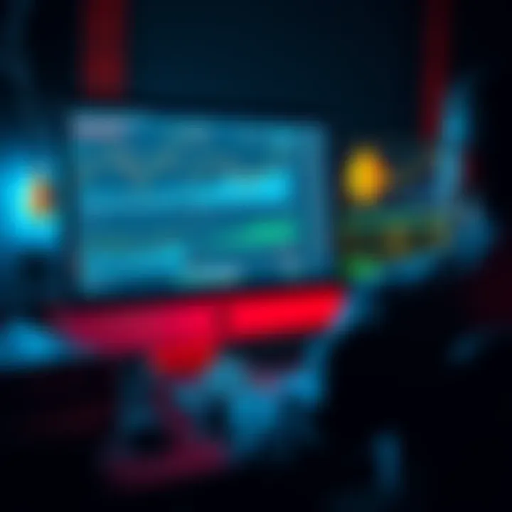 A person working on a Mac computer, mining Monero currency with XMRIG software, displaying charts and data on the screen