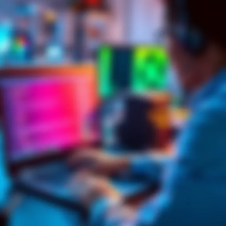 A person mining Monero on a laptop using Intel i7-1165G7, showing mining software and computer screen.