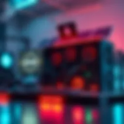 A computer setup with multiple mining rigs and solar panels, indicating mining Monero and CPU coins in 2026.