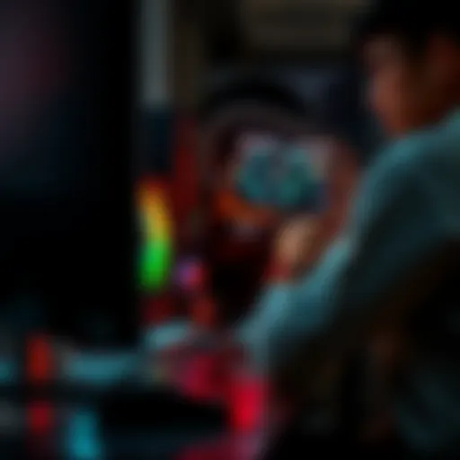 A person mining cryptocurrency on a computer while working at a desk, with a 5060ti graphics card visible.