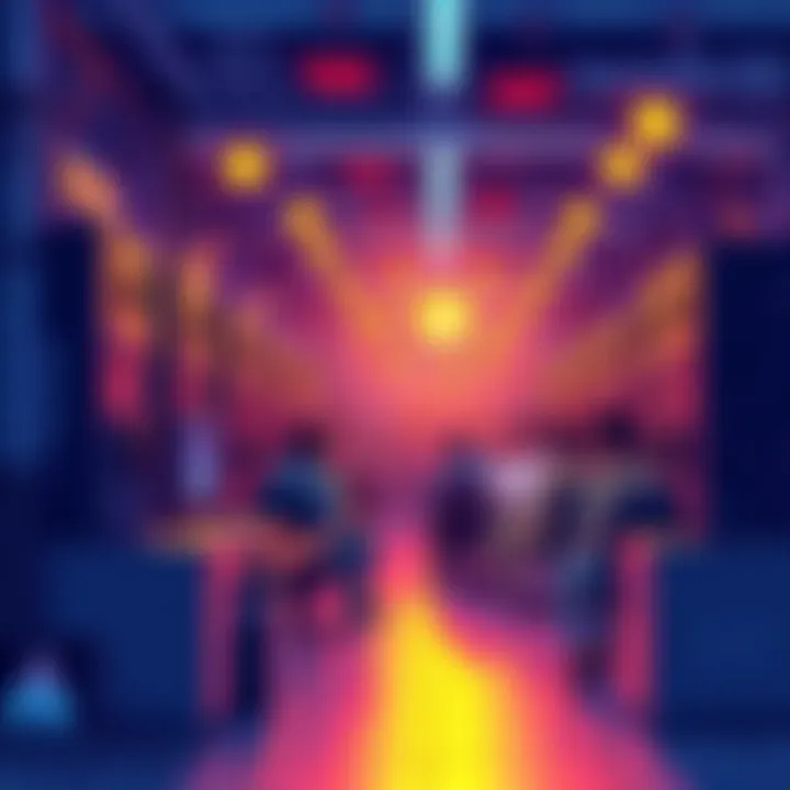 Illustration of computers mining cryptocurrency and a community gathering online to discuss strategies
