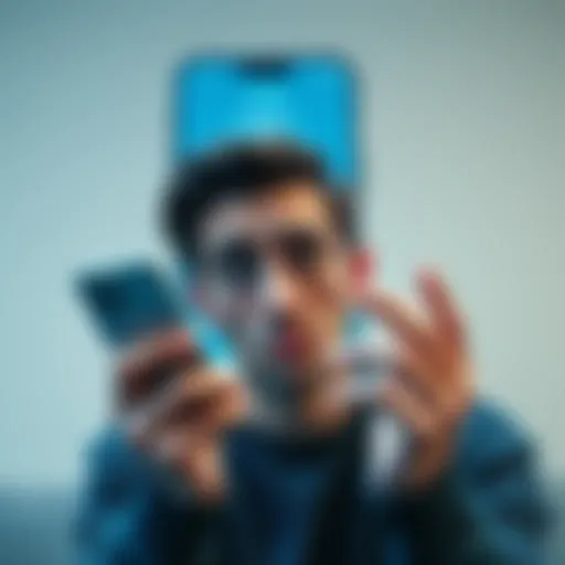 A person looking confused while holding a new iPhone, with a worried expression about lost XRP funds, and a trust wallet screen in the background.