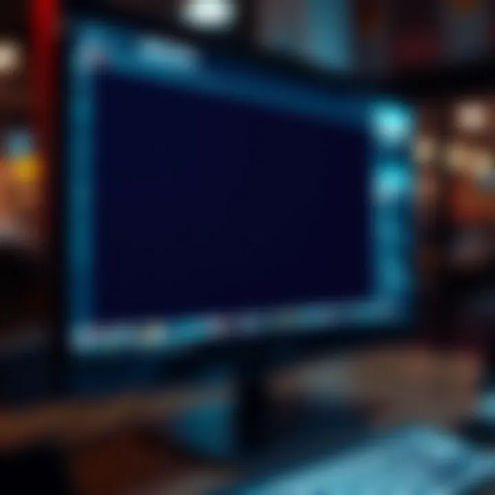 Computer screen showing missing ads A close-up of a computer screen displaying a blank space where advertisements should be, indicating issues with viewing ads.