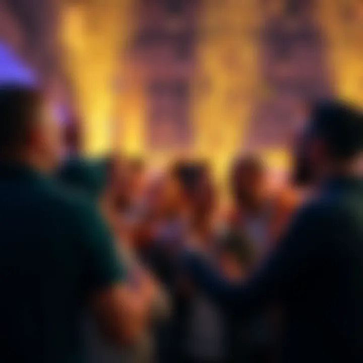Group of people sharing their ticket counts and cryptocurrency wins at Mission 3milly event