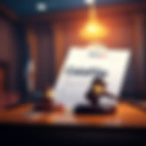 A courtroom scene depicting a legal document with CoinFlip's logo and a gavel, illustrating the lawsuit filed by Missouri against CoinFlip.