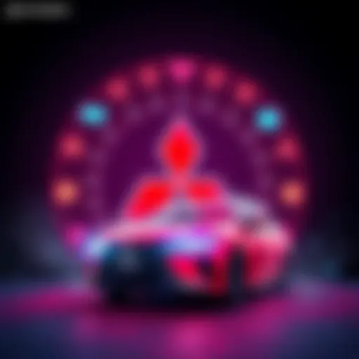 Mitsubishi logo with blockchain symbols representing the new Ponta loyalty program on Avalanche