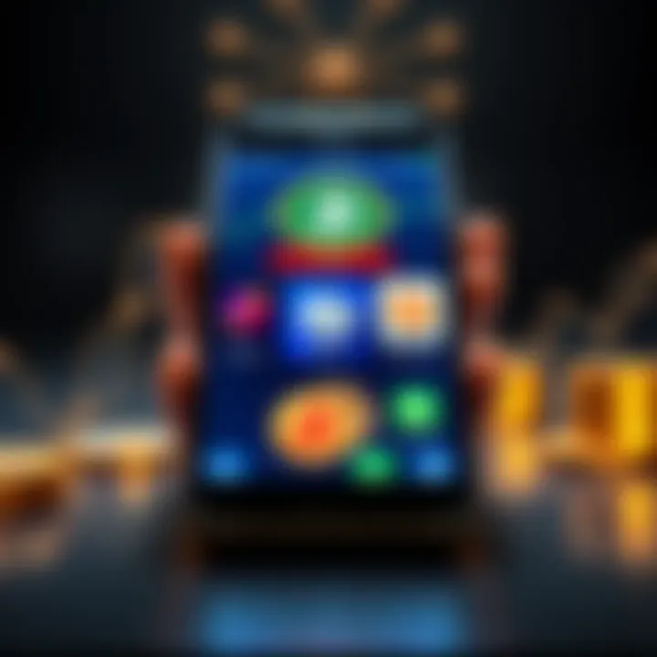 A smartphone displaying various mobile wallet apps designed for Bitcoin transactions.
