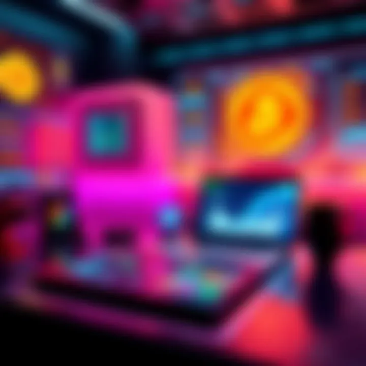 A sleek modern cryptocurrency platform showcasing a user-friendly interface with vibrant colors and easy navigation options.