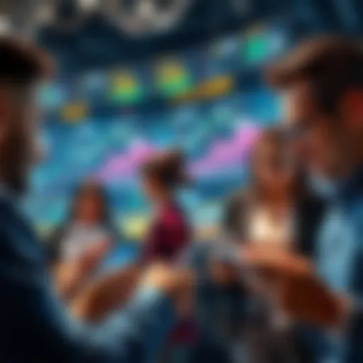 Modern Investment Strategies A diverse group of investors analyzing financial graphs and charts on digital devices, representing new investment approaches.