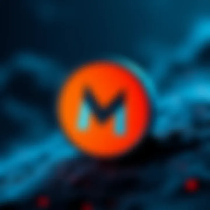 Monero symbol with a warning sign indicating a security risk