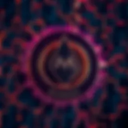 A digital representation of Monero's logo with a background of blockchain patterns symbolizing privacy and security in transactions.