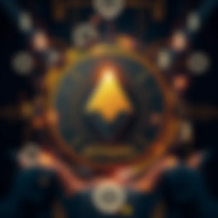 An abstract representation of digital privacy and currency, featuring a Monero logo surrounded by encrypted symbols and a dark, sophisticated backdrop.