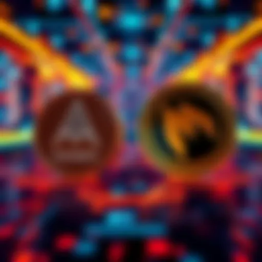 Illustration showing Monero and P2Pool logos with a digital background representing cryptocurrency updates