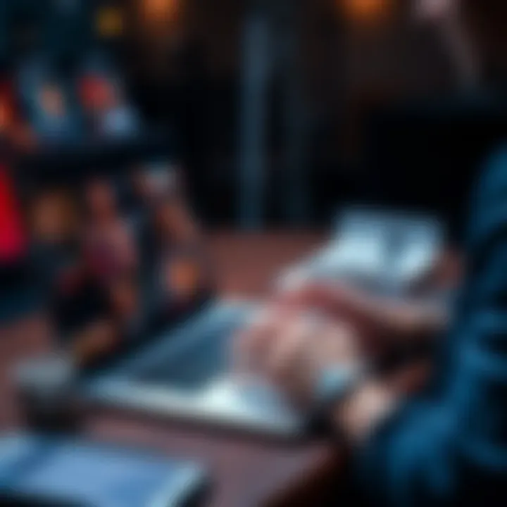 Person using Monero for online subscription A person making a payment using Monero for a streaming service on a laptop.