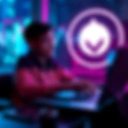 A person analyzing cryptocurrency trends on a laptop with Monero logo in the background