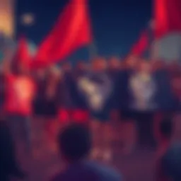 Monero Community Supports Tor Project A group of people rallying together to support internet freedom and privacy, holding banners for the Tor Project and Monero, showcasing donations being made through digital wallets.