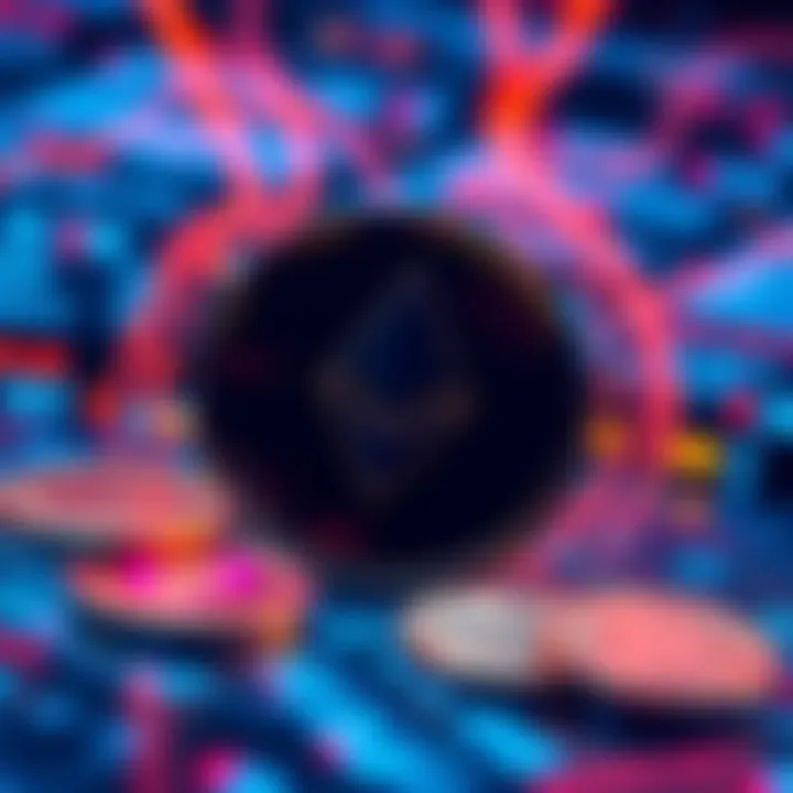 A visual representation of Monero transactions showing encrypted data and digital coins for privacy and security in cryptocurrency.